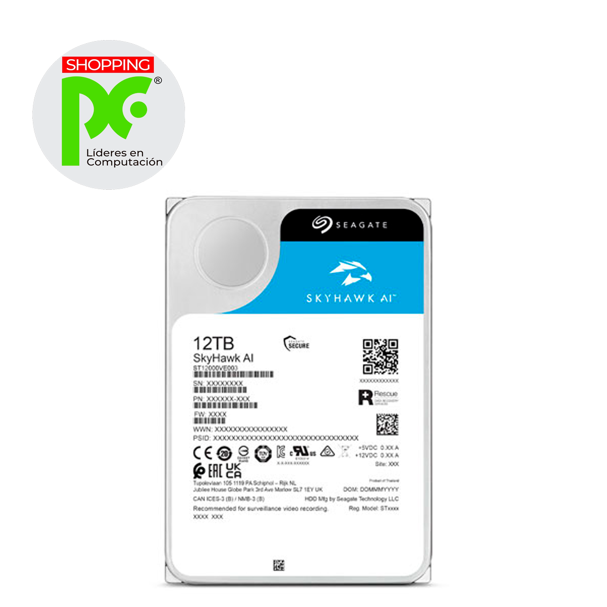 DISCO DURO SEAGATE INTERNO SKYHAWK AI 12TB 3.5 SATA