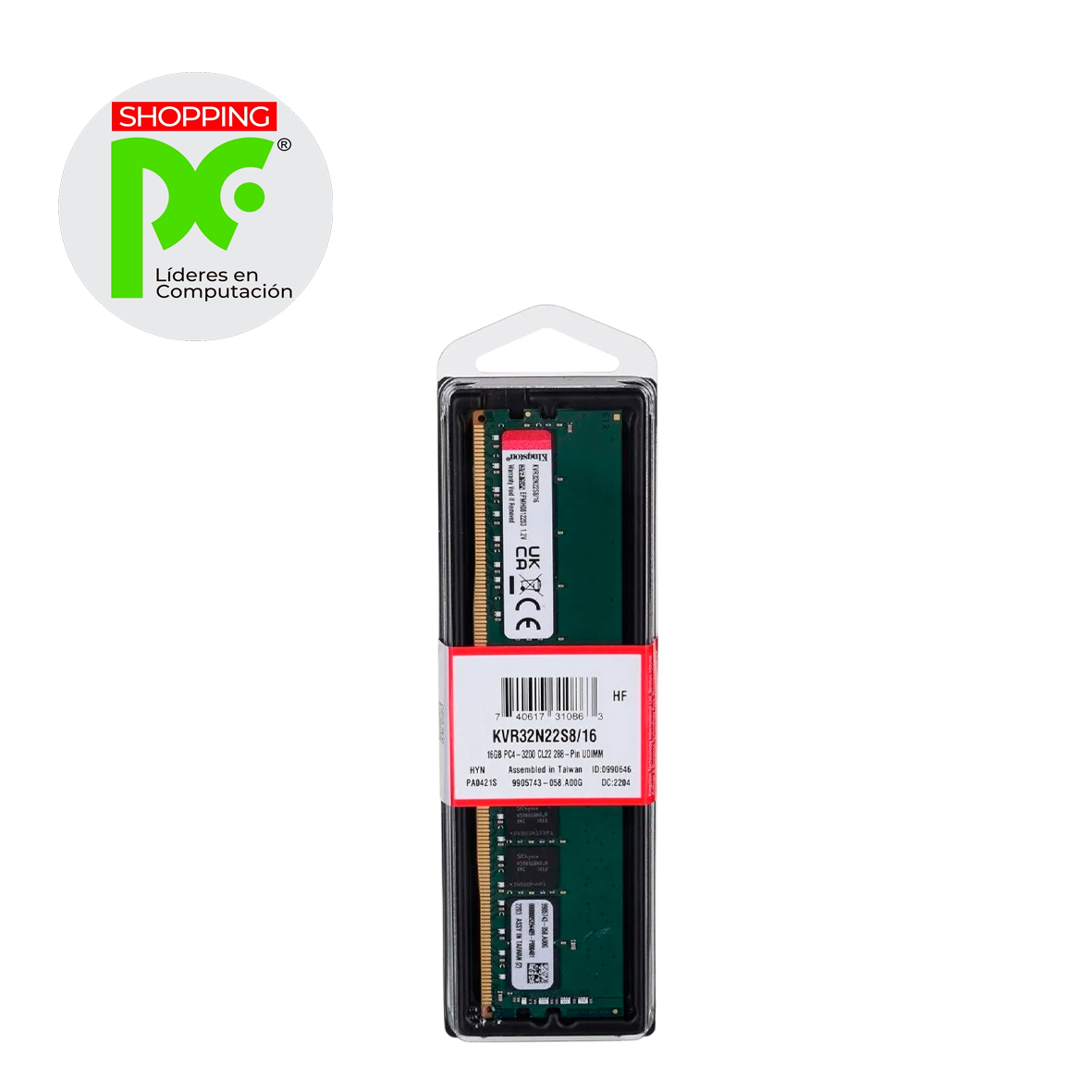 MEMORIA RAM KINGSTON DE 16GB DDR4-3200MHZ